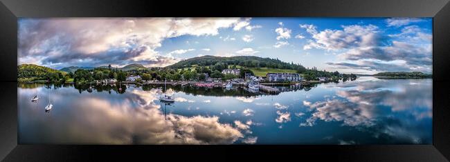 Lake Windermere Panoramic: Ambleside Waterfront Framed Print by Tim Hill