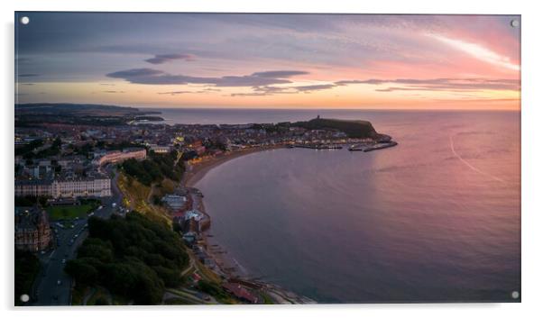 Scarborough South Bay Sunrise Panorama Acrylic by Apollo Aerial Photography