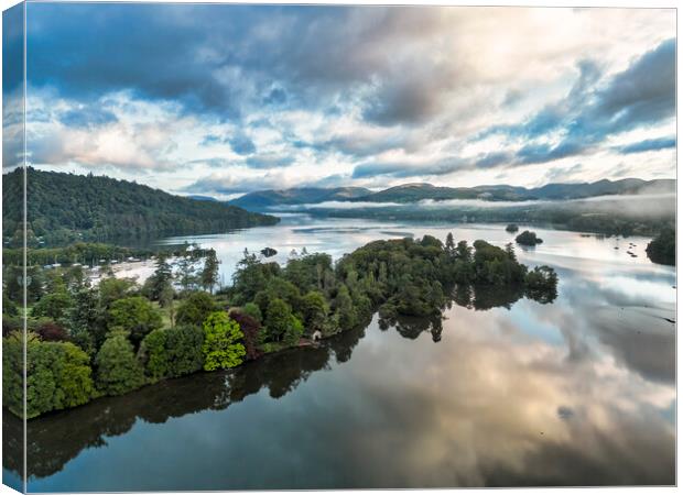 Mist above Lake Windermere Canvas Print by Tim Hill