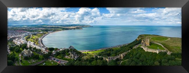 Scarborough Castle to North Bay Framed Print by Apollo Aerial Photography