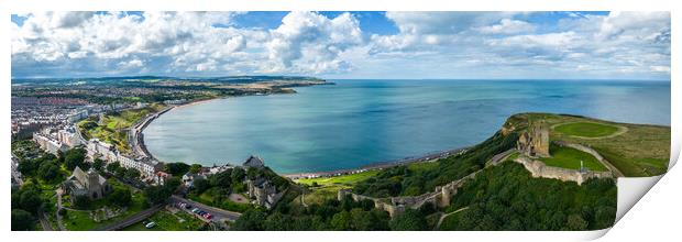 Scarborough Castle to North Bay Print by Apollo Aerial Photography