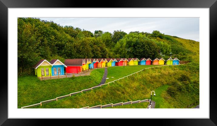 Scarborough Beach Huts Framed Mounted Print by Apollo Aerial Photography