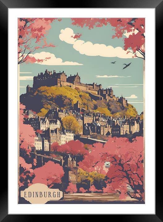 Vintage Travel Poster Edinburgh Framed Mounted Print by Picture Wizard