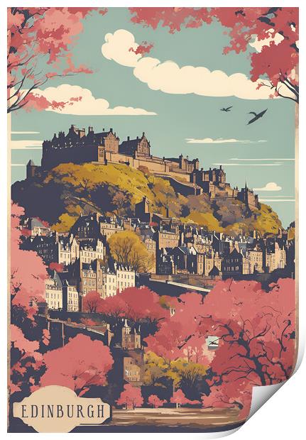 Vintage Travel Poster Edinburgh Print by Picture Wizard