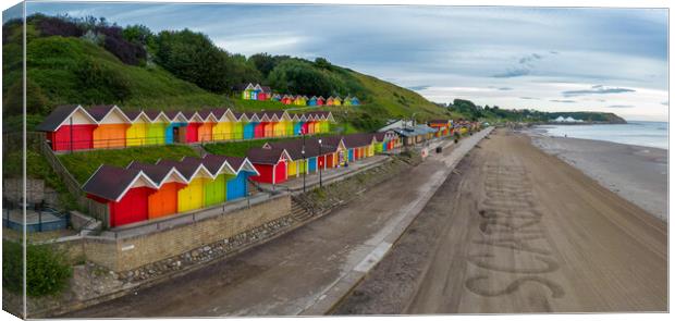 Scarborough Beach Huts Canvas Print by Apollo Aerial Photography