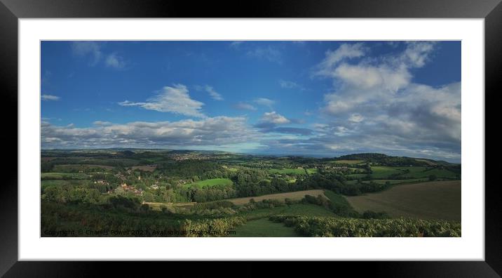 Colmers Hill panorama Framed Mounted Print by Charles Powell