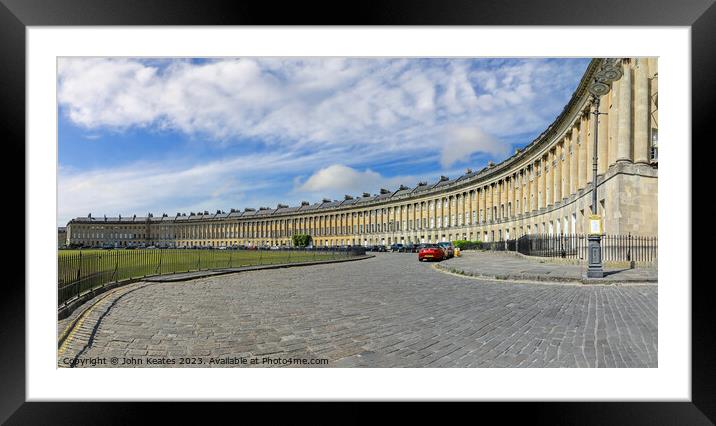 The Georgian town houses of The Royal Crescent, Bath, Somerset,  Framed Mounted Print by John Keates