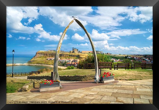 Whitby Whalebone Arch Framed Print by Alison Chambers