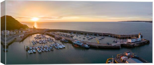 Scarborough Harbour Sunrise Canvas Print by Apollo Aerial Photography