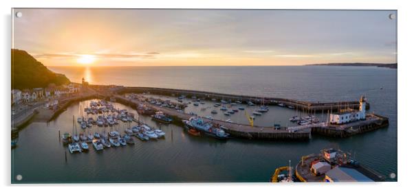 Scarborough Harbour Sunrise Acrylic by Apollo Aerial Photography