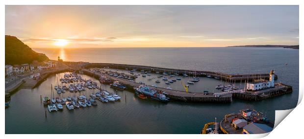 Scarborough Harbour Sunrise Print by Apollo Aerial Photography