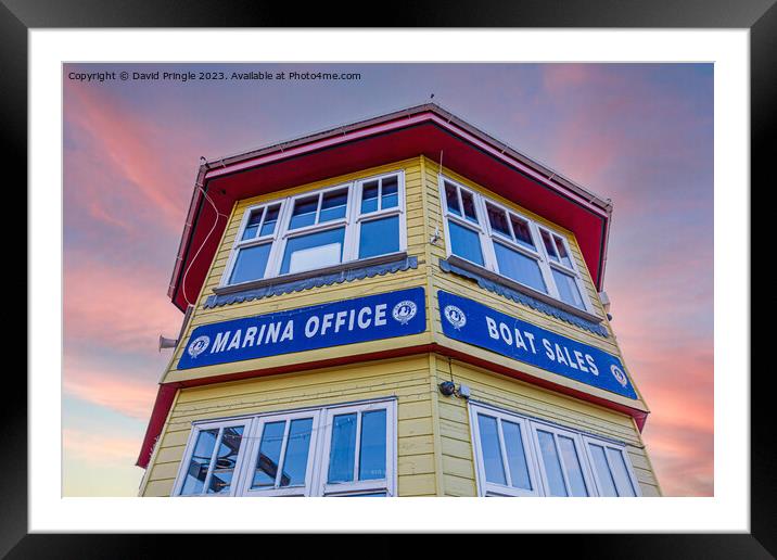 Marina Office Framed Mounted Print by David Pringle