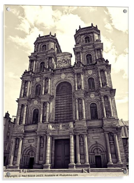 Rennes cathedral, desaturated Acrylic by Paul Boizot
