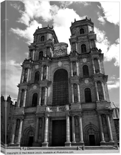 Rennes cathedral, monochrome Canvas Print by Paul Boizot
