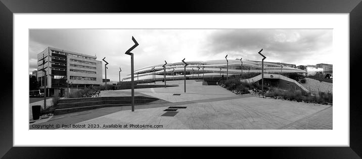 Rennes rail station panorama, monochrome Framed Mounted Print by Paul Boizot