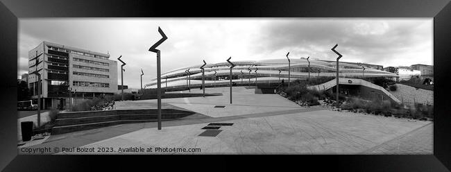 Rennes rail station panorama, monochrome Framed Print by Paul Boizot