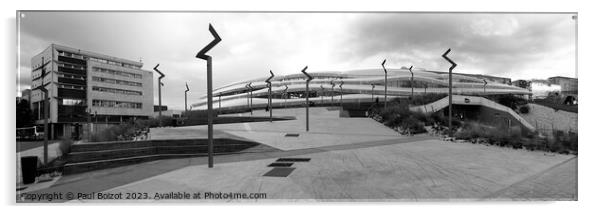 Rennes rail station panorama, monochrome Acrylic by Paul Boizot
