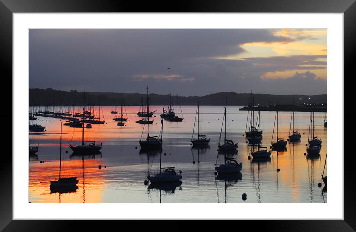 Sunrise in falmouth bay cornwall Framed Mounted Print by Kevin Britland