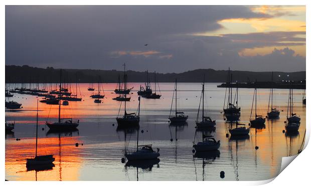 Sunrise in falmouth bay cornwall Print by Kevin Britland