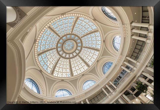 Dome level at Westfield shopping mall, San Francisco Framed Print by Martin Williams