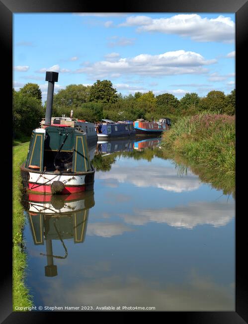 Enchanting Oxfordshire Canal Moorings Framed Print by Stephen Hamer
