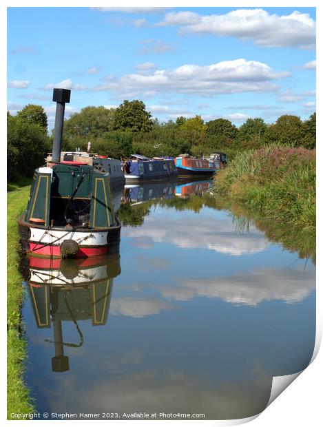 Enchanting Oxfordshire Canal Moorings Print by Stephen Hamer