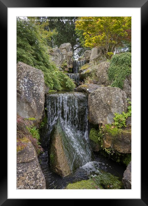 Waterfall in the heart of Surrey Framed Mounted Print by Kevin White