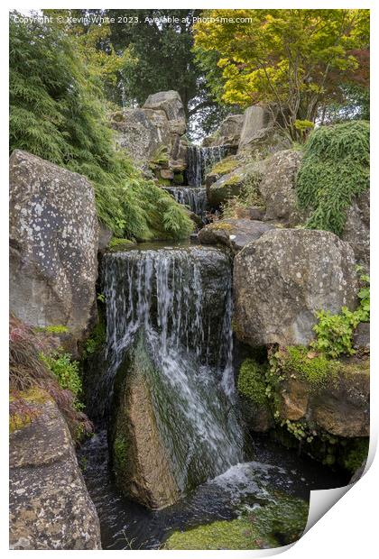 Waterfall in the heart of Surrey Print by Kevin White