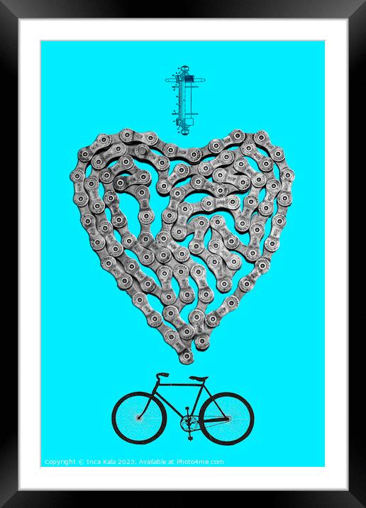 I Love My Bike Framed Mounted Print by Inca Kala