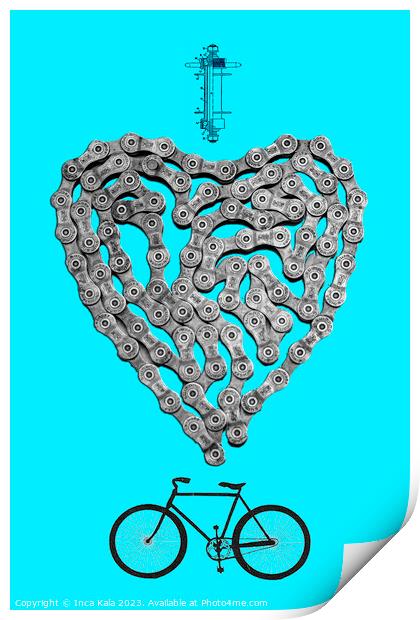I Love My Bike Print by Inca Kala