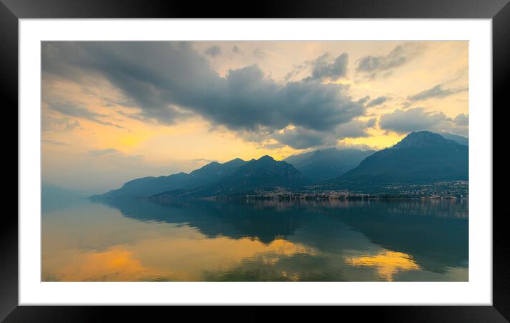 Sublime Sunrise Over Lake Como Framed Mounted Print by Phil Durkin DPAGB BPE4