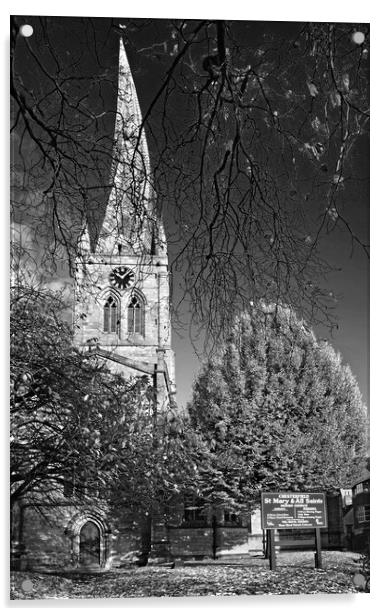 Chesterfield Crooked Spire  Acrylic by Darren Galpin