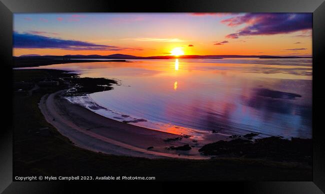 Sunset over Orkney  Framed Print by Myles Campbell