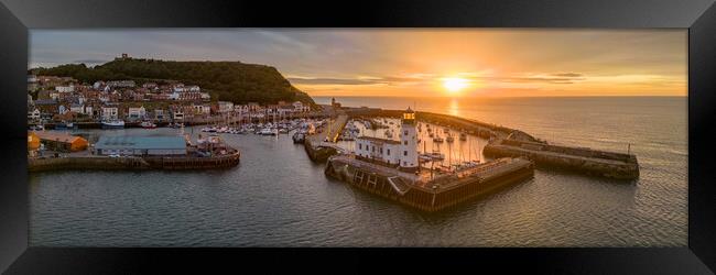 Scarborough Sunrise Panorama Framed Print by Apollo Aerial Photography