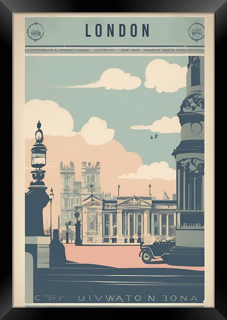 London Vintage Travel Poster  Framed Print by Picture Wizard