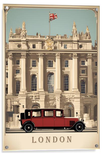 London Vintage Travel Poster  Acrylic by Picture Wizard