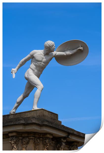 Statue Of Gladiator With Shield And Sword Print by Artur Bogacki
