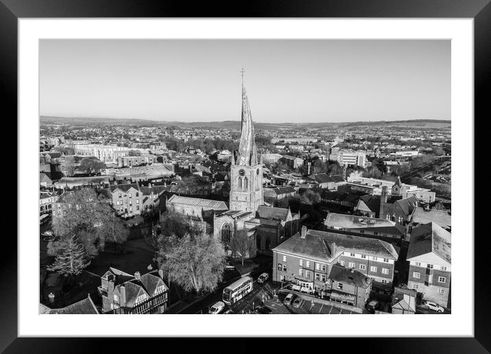 Chesterfields Crooked Spire Framed Mounted Print by Apollo Aerial Photography