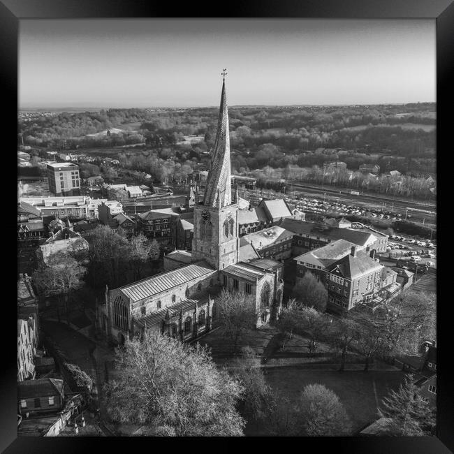 Chesterfields Crooked Spire Framed Print by Apollo Aerial Photography