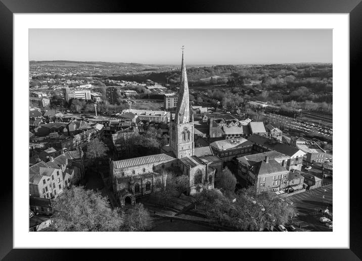 Chesterfields Crooked Spire Framed Mounted Print by Apollo Aerial Photography
