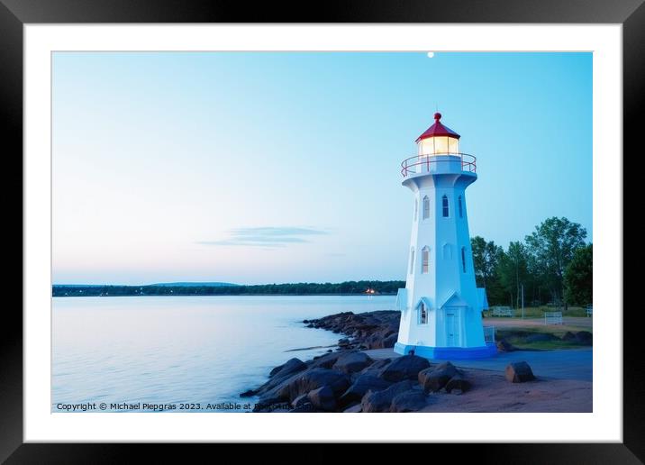 A beautiful shot of a lighthouse on a coastline. Framed Mounted Print by Michael Piepgras