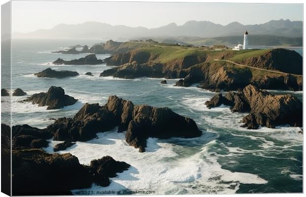 A beautiful shot of a lighthouse on a coastline. Canvas Print by Michael Piepgras