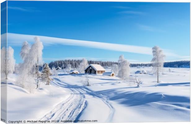 A nordic landscape in winter. Canvas Print by Michael Piepgras