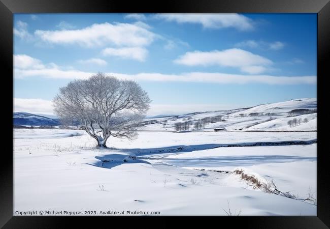 A nordic landscape in winter. Framed Print by Michael Piepgras