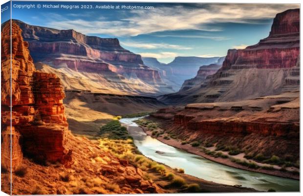 Stunning view into a landscape looking like the Grand Canyon. Canvas Print by Michael Piepgras