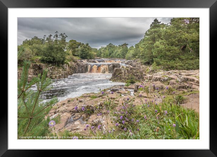 A Damp Day at Low Force Waterfall in Late Summer Framed Mounted Print by Richard Laidler