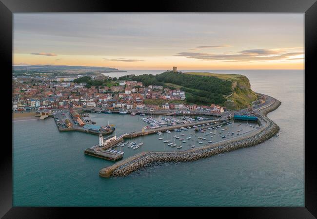 Scarborough Harbour Framed Print by Apollo Aerial Photography