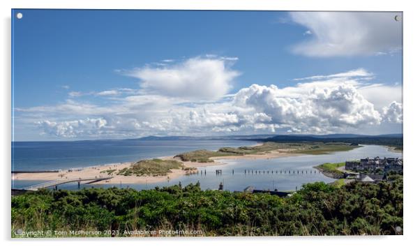 'Lossiemouth's East Beach: Bridge to Serenity' Acrylic by Tom McPherson