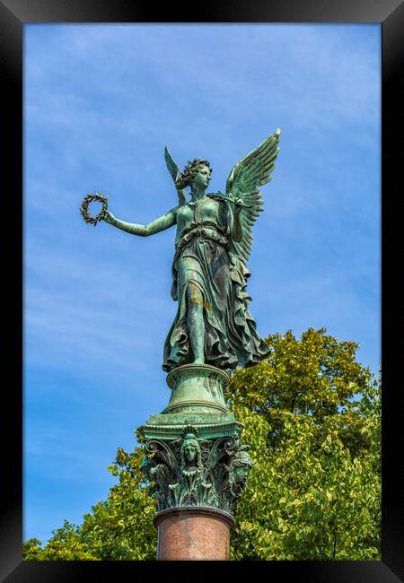 Angel Statue With Laurel Wreath Framed Print by Artur Bogacki
