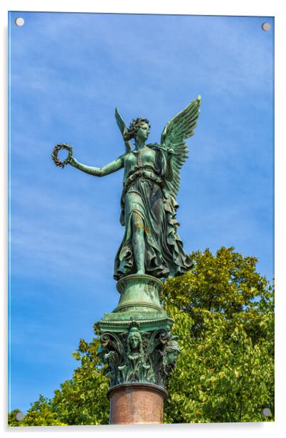 Angel Statue With Laurel Wreath Acrylic by Artur Bogacki